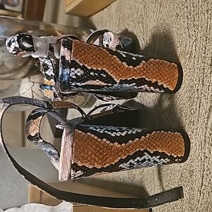 Exotic Snake Print Platform Heels